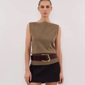 *NEW* DISSH ELSA OLIVE SLEEVELESS KNIT TOP